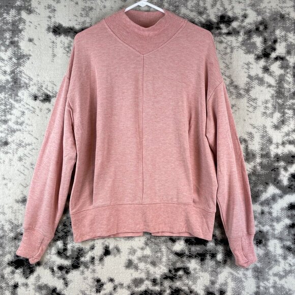 Athleta Ethereal‎ Brushed Funnel Neck Women's Size Small Pink Tencel Stretch - Picture 1 of 10